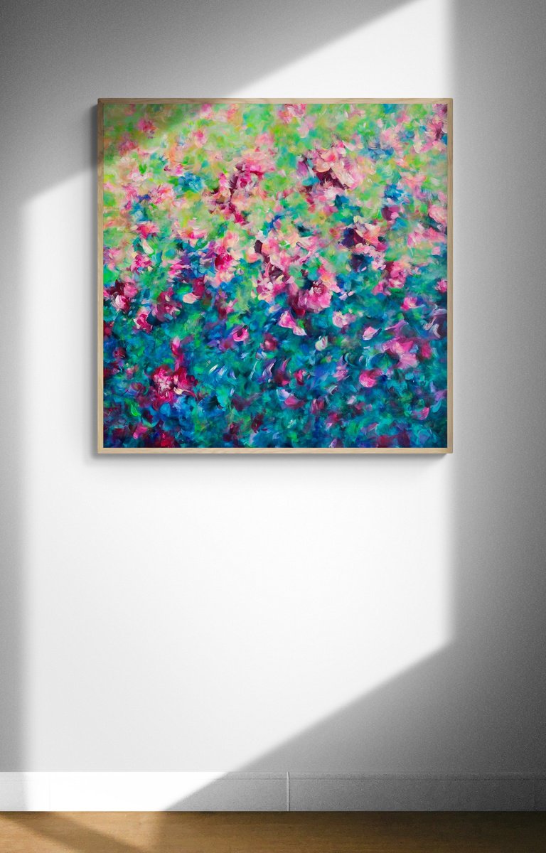 Joyful Garden By Katherine Spiller, 36 X 36, Artwork For Sale On Artfinder