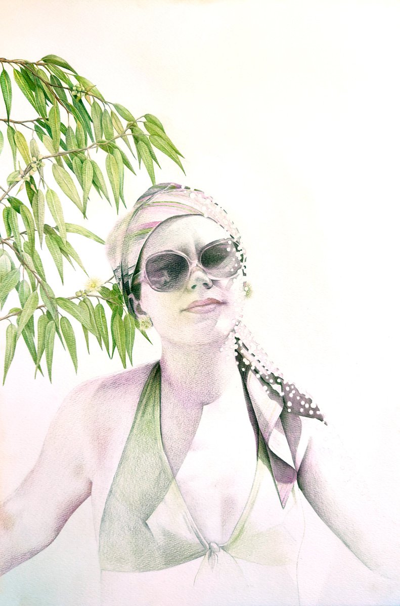 Photorealistic Portrait Pencil Drawing By Andromachi Giannopoulou, 14 X 20, Dissolve, Original Artwork