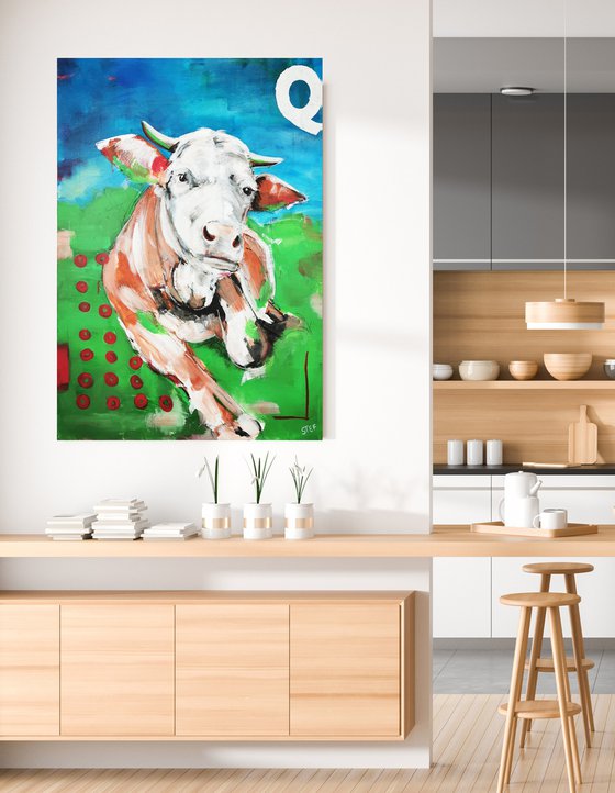 'Q CODED COW' - POP ART COW