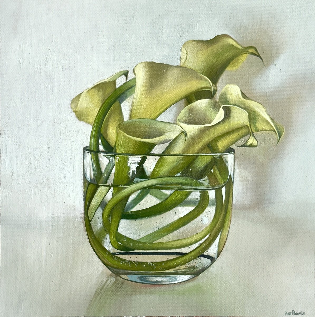 Photorealistic Botanical Oil Painting By Anastasia Parfilo, 11 X 11, Potassium. Breathe Of Nature, Original Artwork