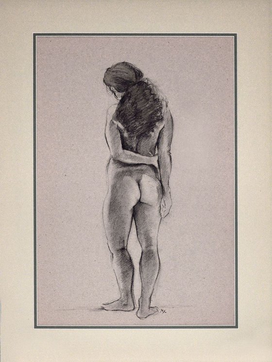Life Drawing of nude girl standing
