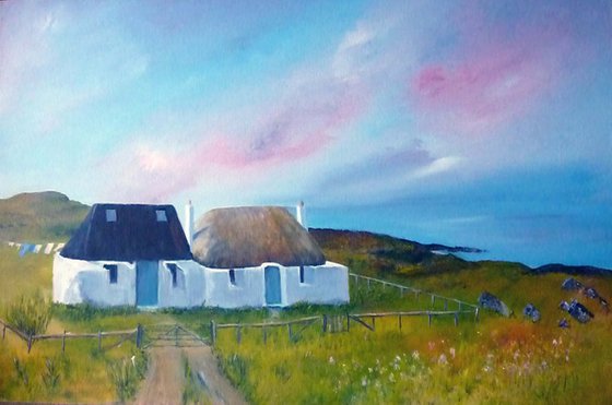 Cottages at Balevullin, Tiree - A Scottish Landscape