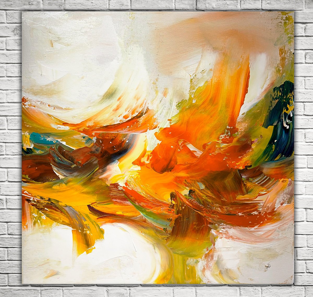 Abstract Acrylic Painting By Andrada Anghel, 18 X 18, Whispers Of Color, Original Artwork