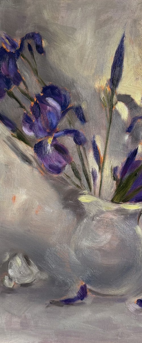 Irises at Dusk by Anja Rudko