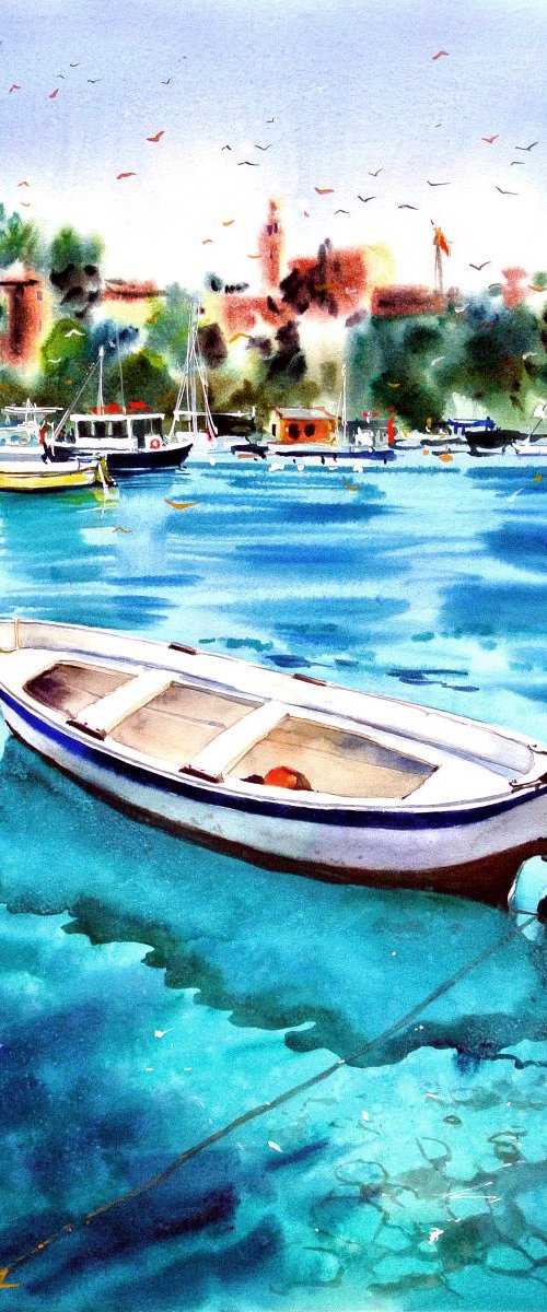 A Boat from Portofino by Ksenia Astakhova