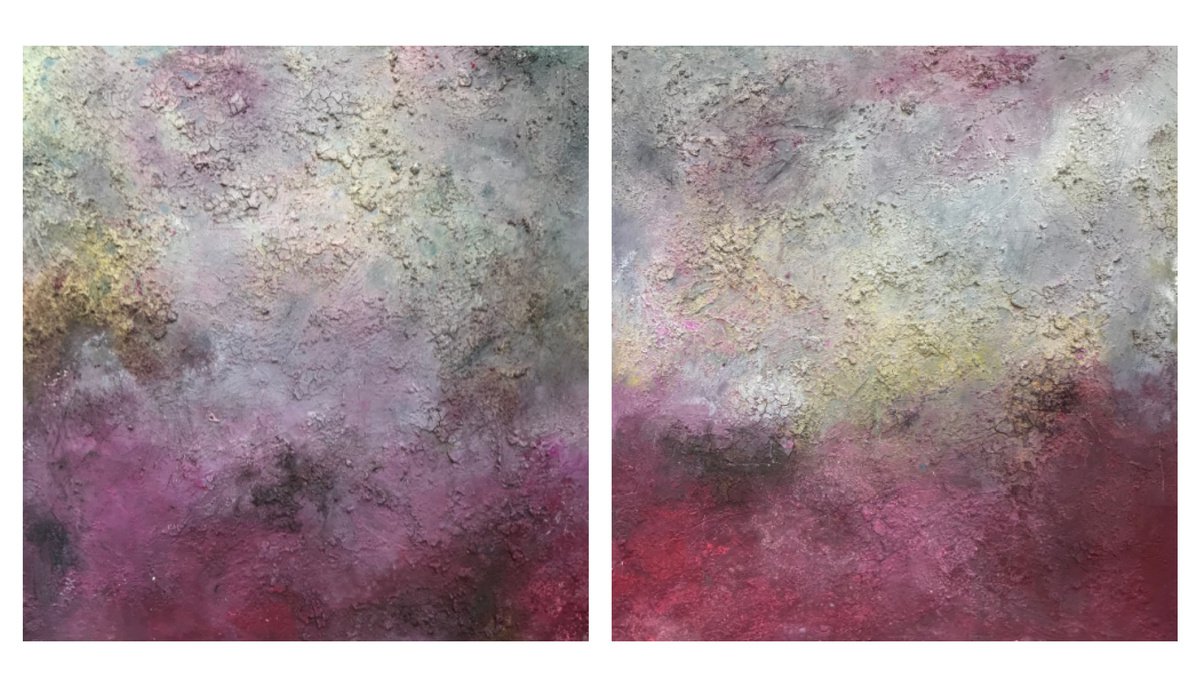 Over the Heath - Contemporary Diptych by Angela Dierks