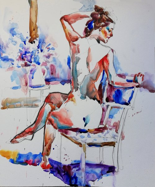 Nude with Lilac by Jelena Djokic