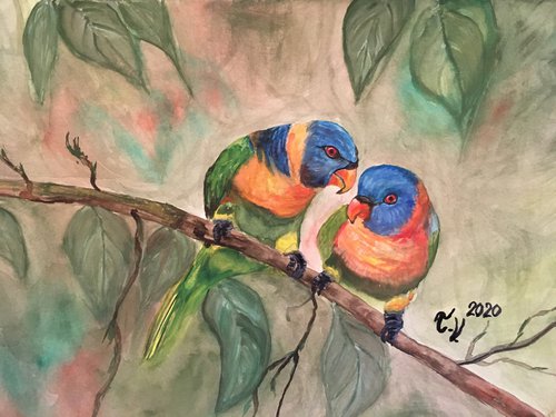 Little Parrots by Timea  Valsami