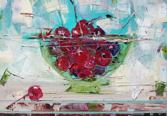 Bowl of Cherries 12x12in;30x30cm