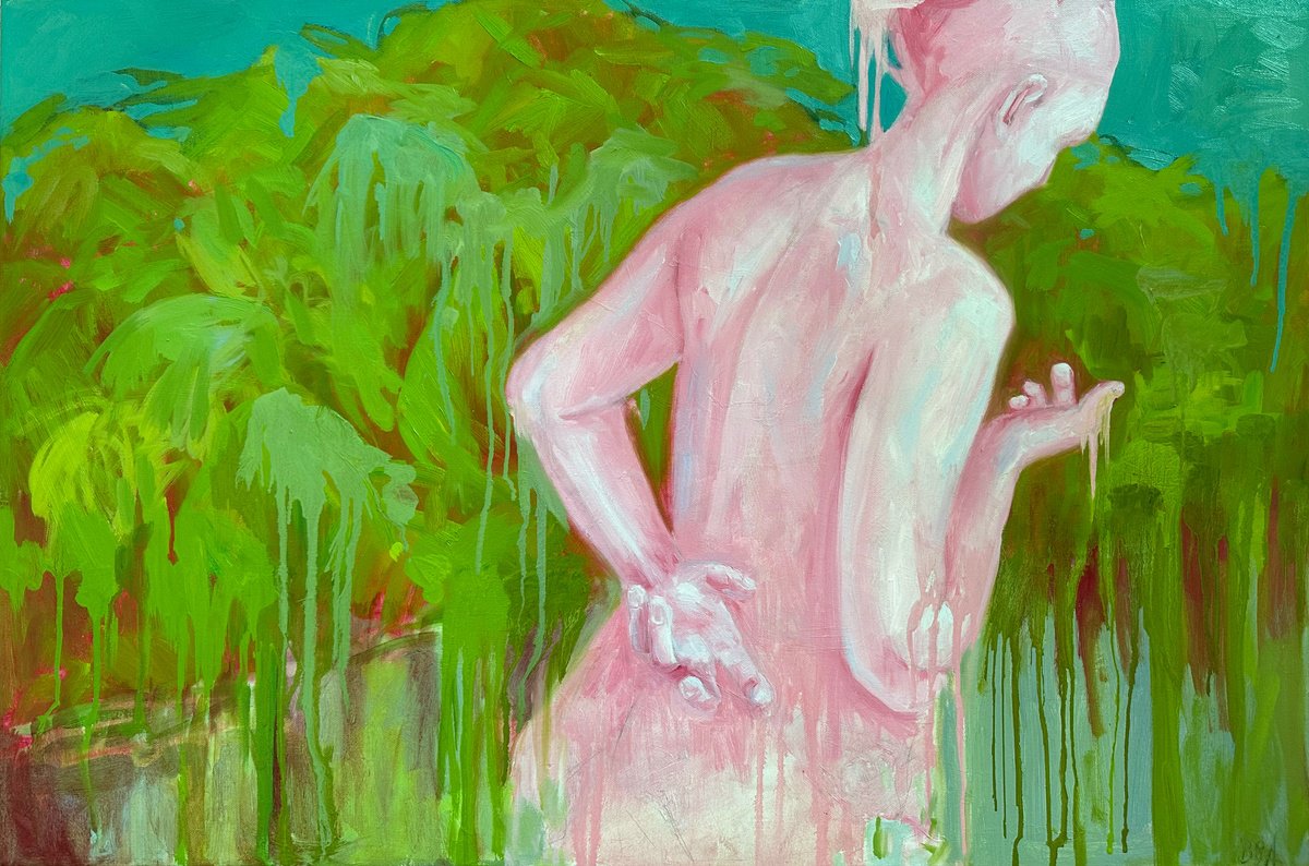 Expressive Oil Painting , Pale Figure In The Forest By Anna Bogushevskaya, 35 X 24, Artwork For Sale On Artfinder