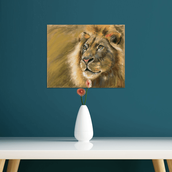 Lion Portrait - Original Pastel Drawing (3)