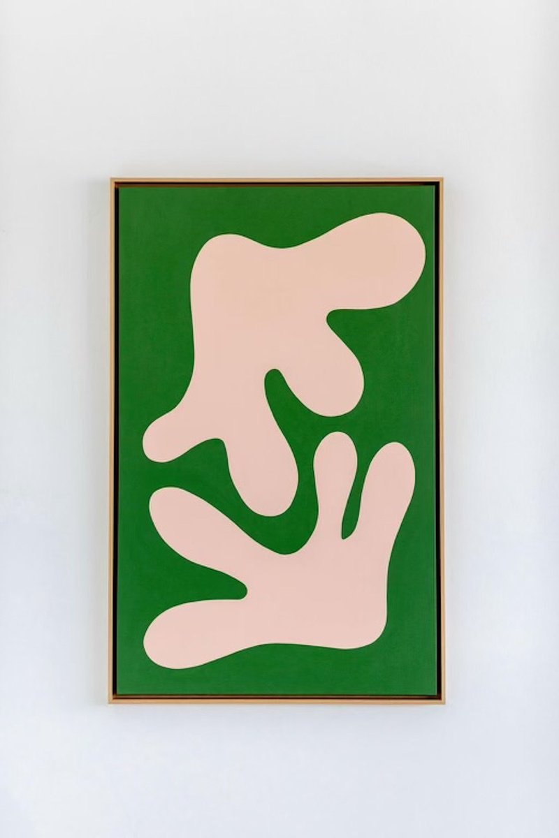 Organic Abstract Acrylic Painting By Shadia Sabagh, 31 X 49", Staghorn Ii, Original Artwork