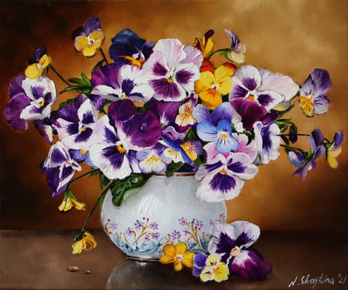 Pansies in a vase by Natalia Shaykina