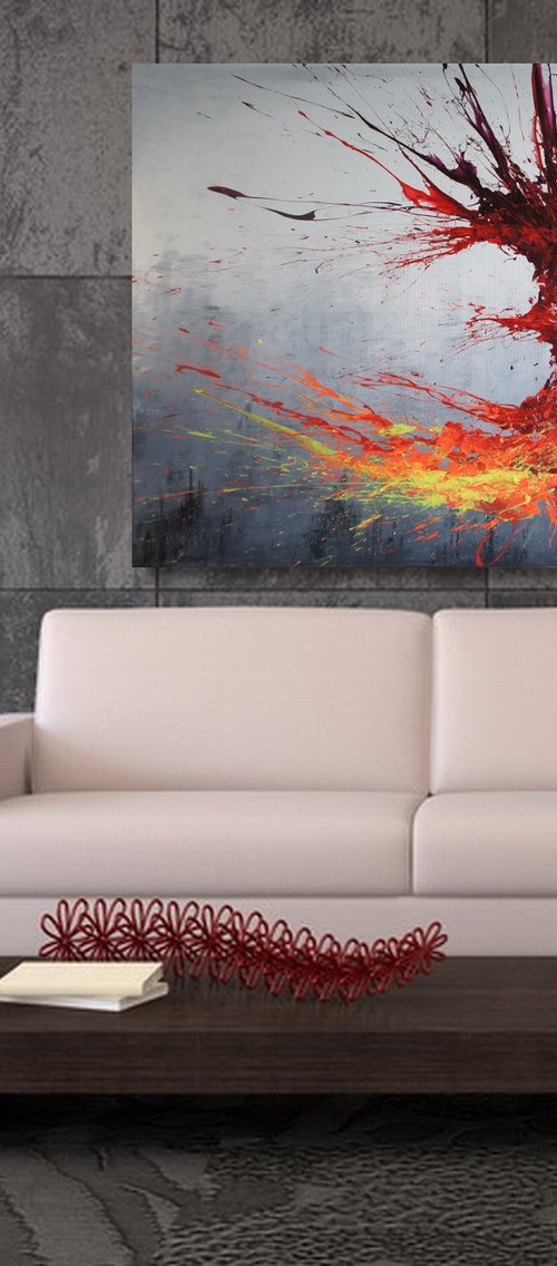 Twisting Fire III (Spirits Of Skies 120127) (120 x 100 cm) XXL (48 x 40 inches) by Ansgar Dressler