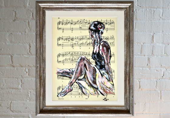 Ballerina XXIII - Vintage Music Page, GIFT idea