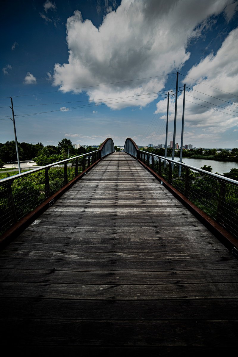 Photorealistic Cityscapes Photograph By David Huntzinger, 17 X 28, Journey Across The Bridge, Original Artwork