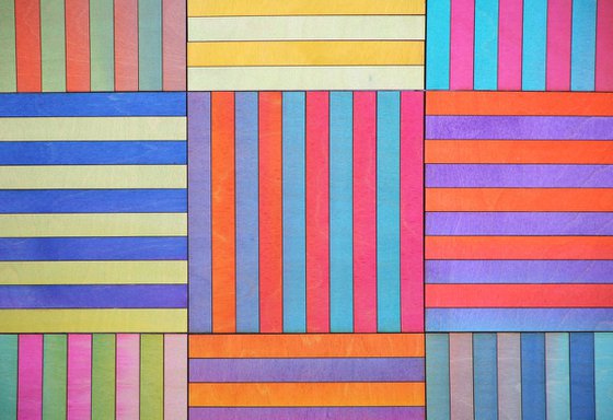 Nine Panel Patchworked Stripe