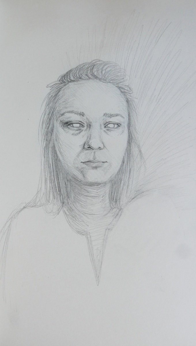 Face sketch July 9 by Karina Danylchuk