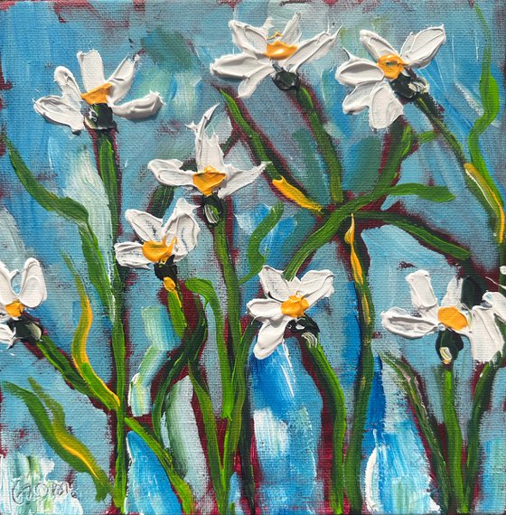 White modern flowers