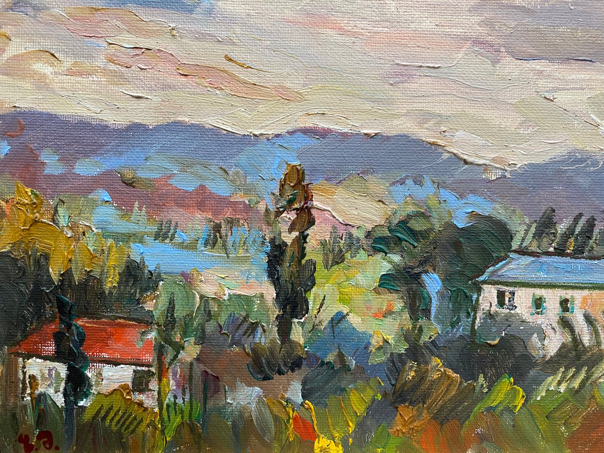 View from the Window in Tskhaltubo, Georgian Countryside Landscape by Zurab Sharvadze