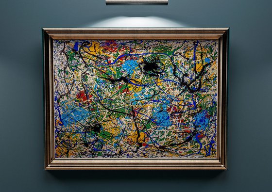 - Spring mood - JACKSON POLLOCK style enamel on canvas