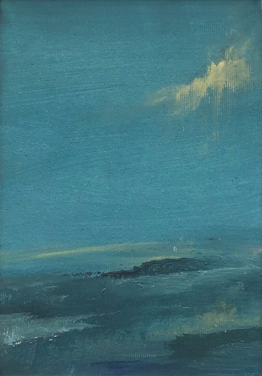 Blue Horizon I - Original mounted painting by Jon Joseph