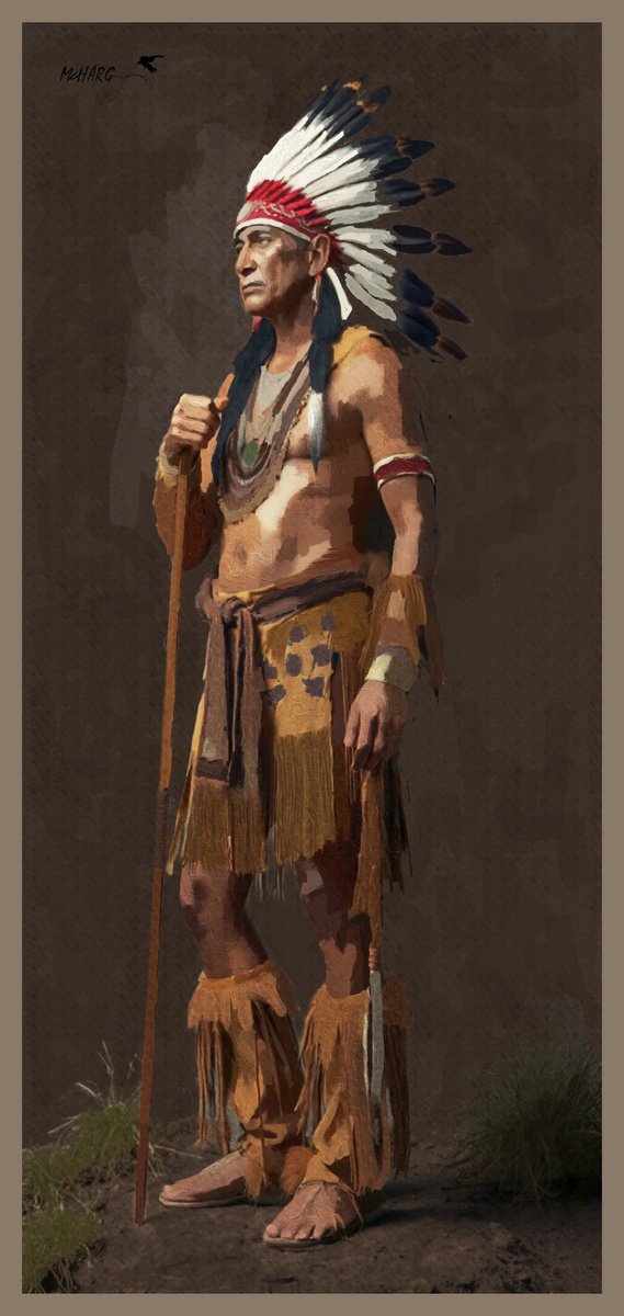 Impressionistic Painting , Chief By Joe Mcharg, 30 X 61, Artwork For Sale On Artfinder