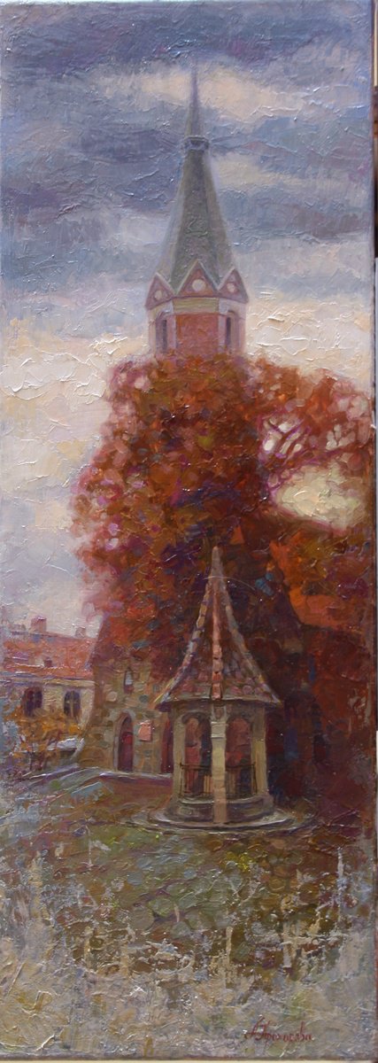 Impressionistic Cityscapes Oil Painting By Alexandr Dobrodiy, 10 X 28, ??????? ????? ? ?????? (2024) ??????? - ???? ????????, Artfinder