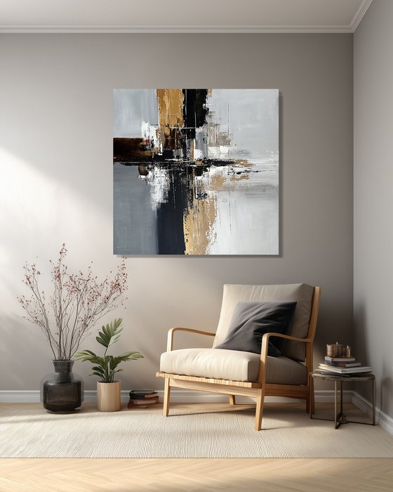 Balanced Axis. Square Contemporary Abstract