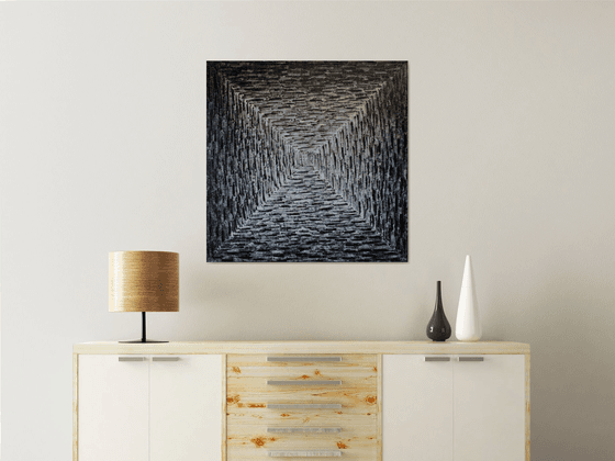 Large Square Black and White Gradient