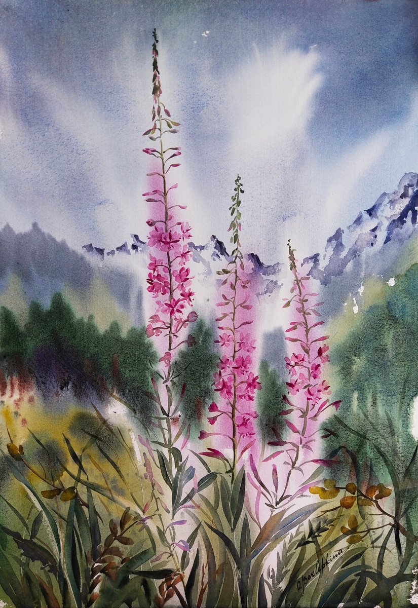 Three/Willow-herb by Olga Bezlepkina