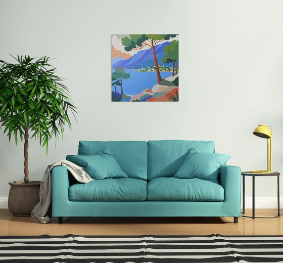 Red Trees by the Sea