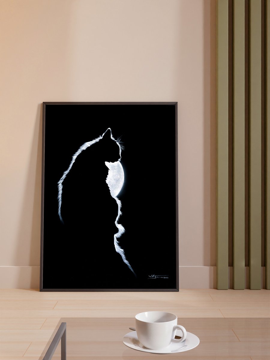 Photorealistic Animal Oil Painting By Vlad Atasyan, 20 X 28", Night, Original Artwork