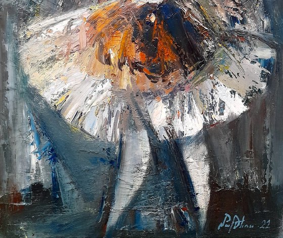 Ballerina - Angel 33x50cm ,oil/canvas, abstract portrait