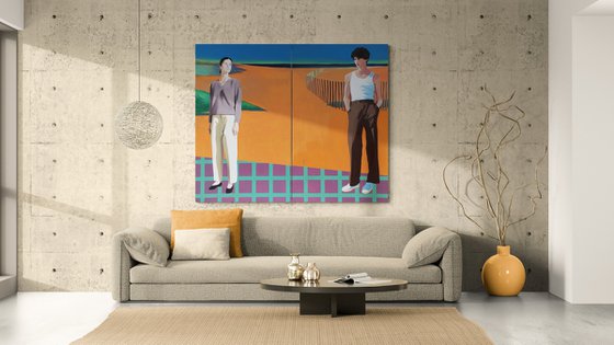 Paved road - diptych