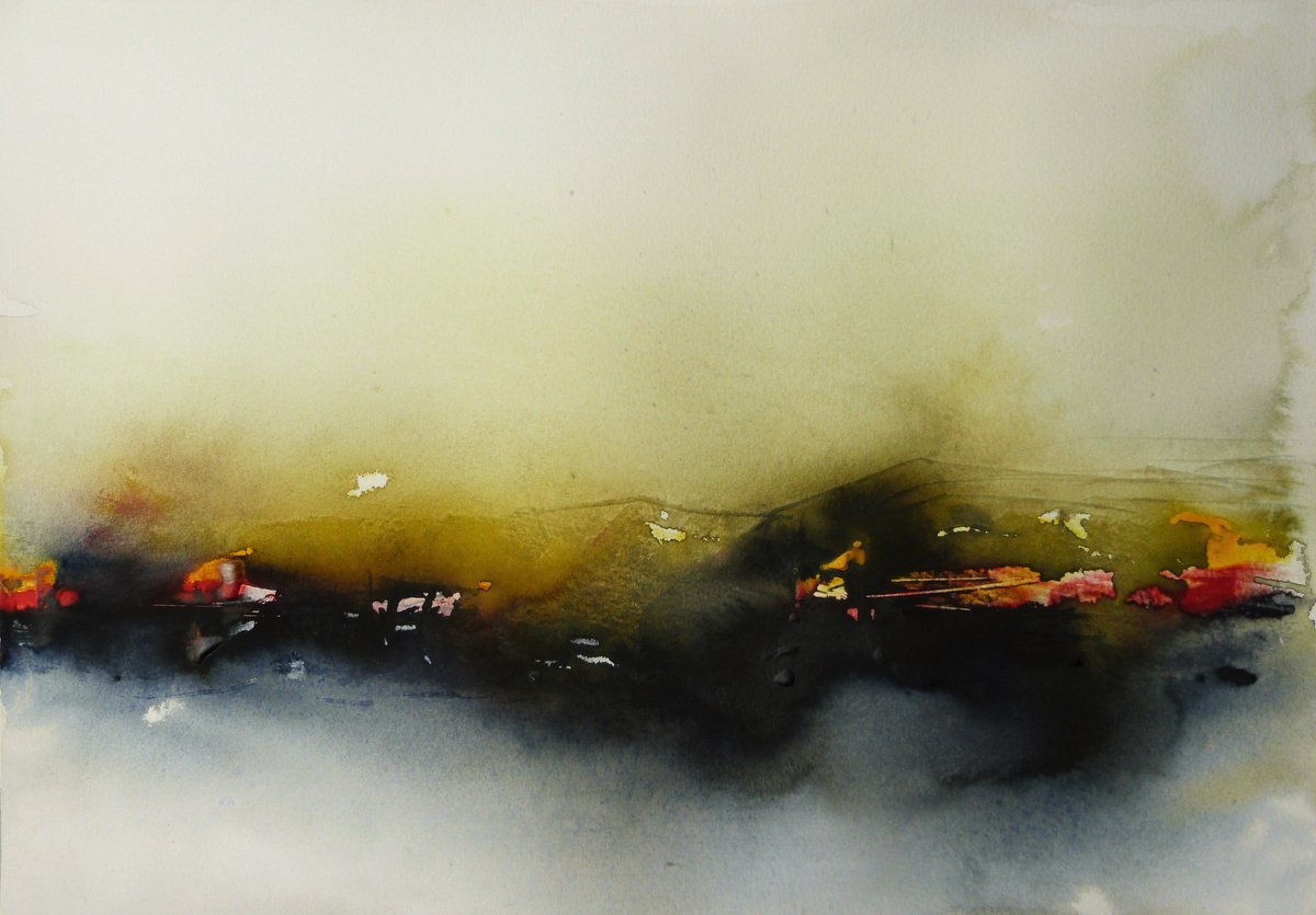 Somewhere #2. Abstract watercolour painting. by Graham Kemp