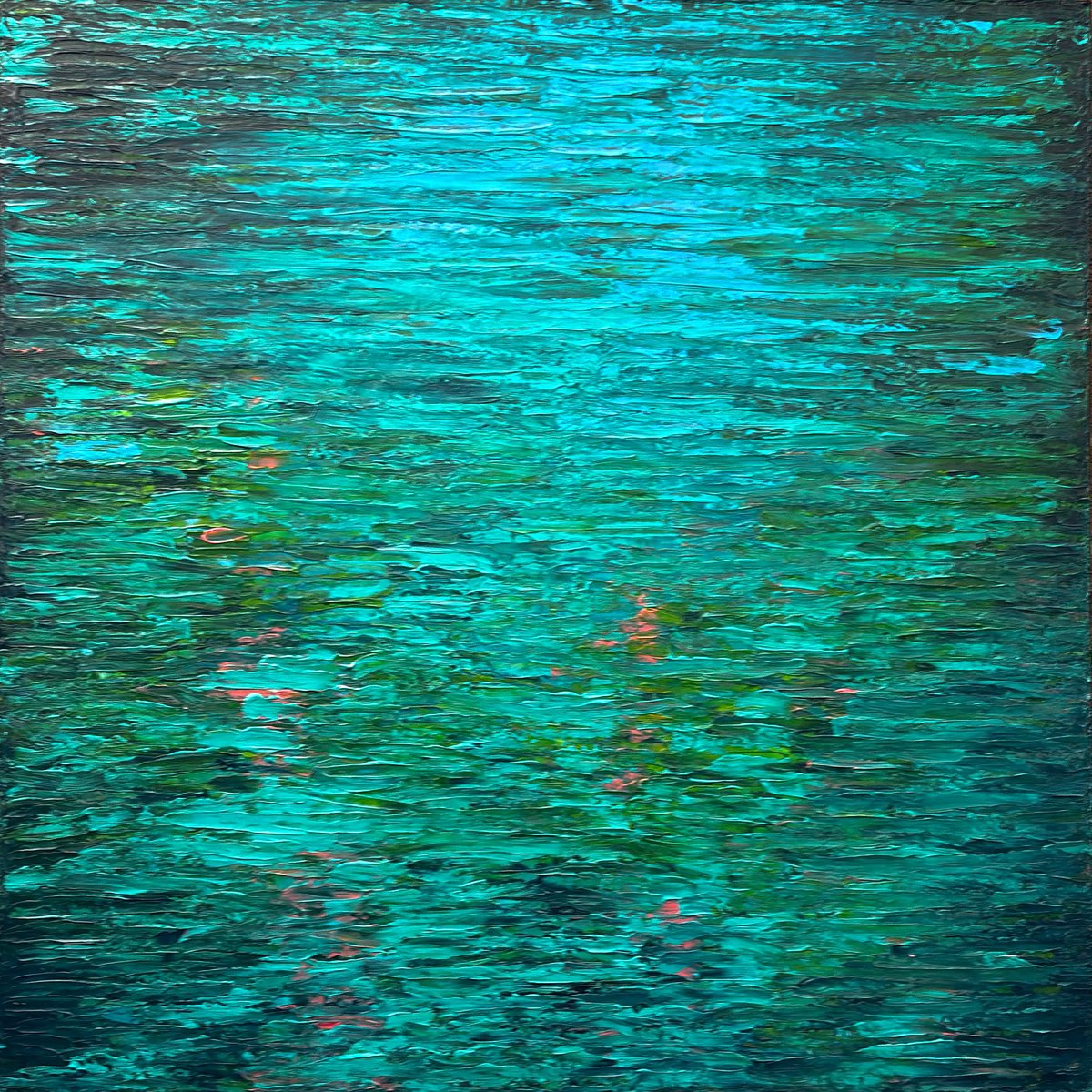 Abstract Acrylic Painting By Lyra Morgan, 31 X 31", Sea Of Tranquility, Original Artwork