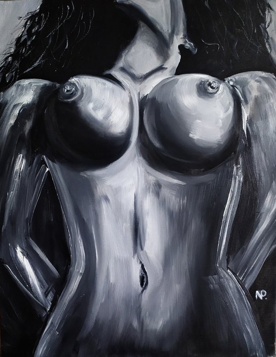 Hold me tight, original erotic nude oil painting, gift idea, bedroom art