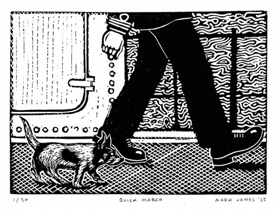 Quick March – Linocut Print