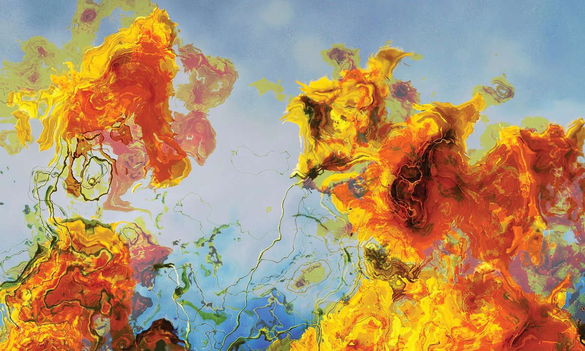 Abstract Botanical Print By Javier Diaz, 100 X 60, Campo De Girasoles Ii, Original Artwork