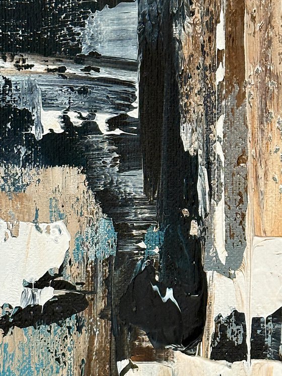 Ivory sky blue abstract