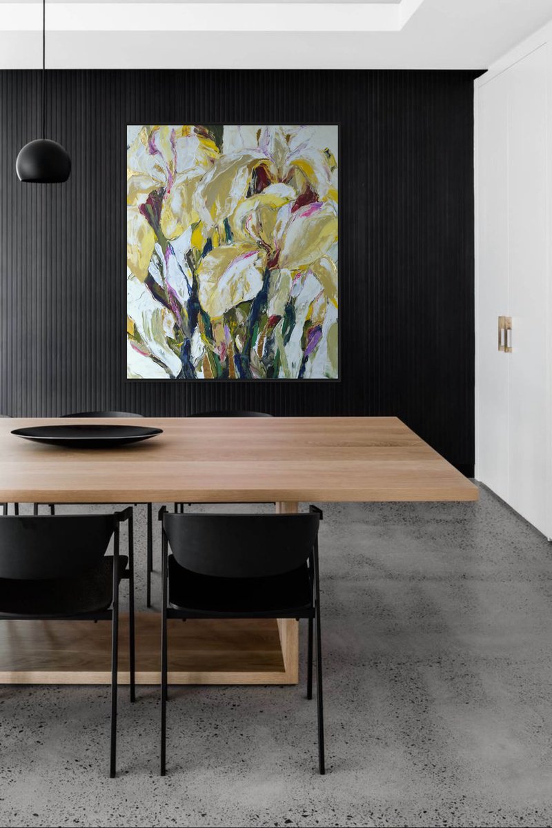 Organic Botanical Acrylic Painting By Tetiana Hutsul, 39 X 47", Diving Into You, Original Artwork