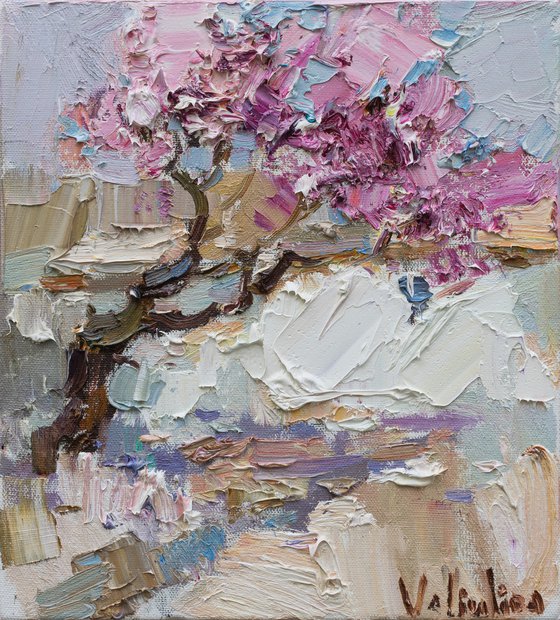 Flowering tree Original oil painting