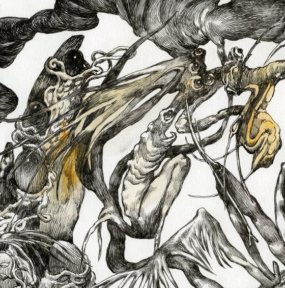 A large bird watches over its nest