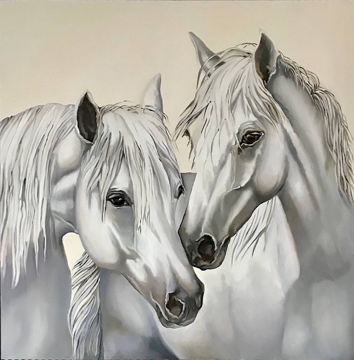 Photorealistic Oil Painting , Wild Hearts.fragment. By Natalia Lugovskaya, 35 X 35, Artwork For Sale On Artfinder