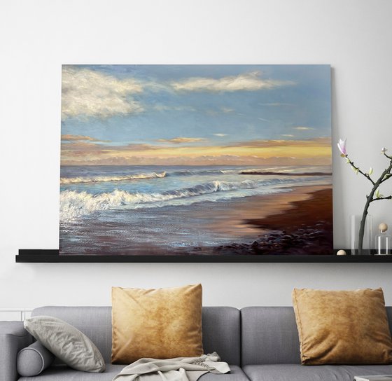 "Sea 2" Blue seascape oil art