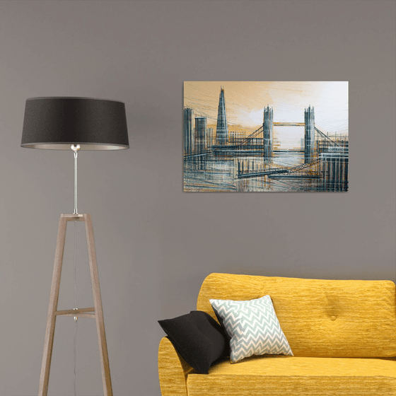 London - Tower Bridge And The Shard At Sunset