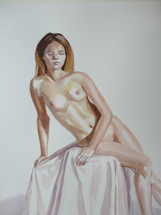 Seated female nude