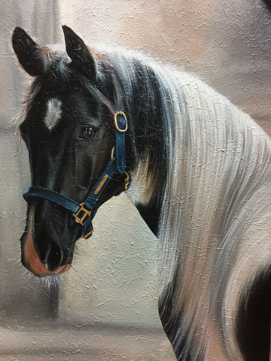 Photorealistic Animal Acrylic Painting By Eka Peradze, 24 X 31, Horse, Original Artwork