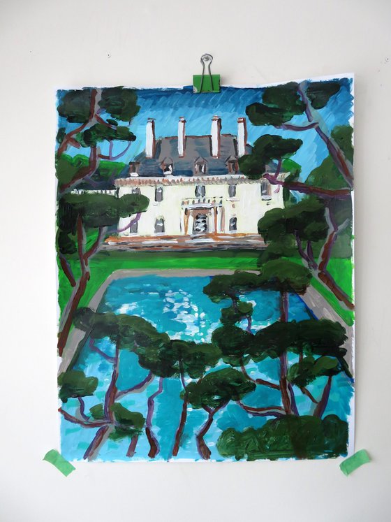 Chateau view through the trees